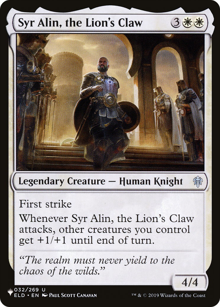 Syr Alin, the Lion's Claw [The List Reprints] - The Mythic Store | 24h Order Processing