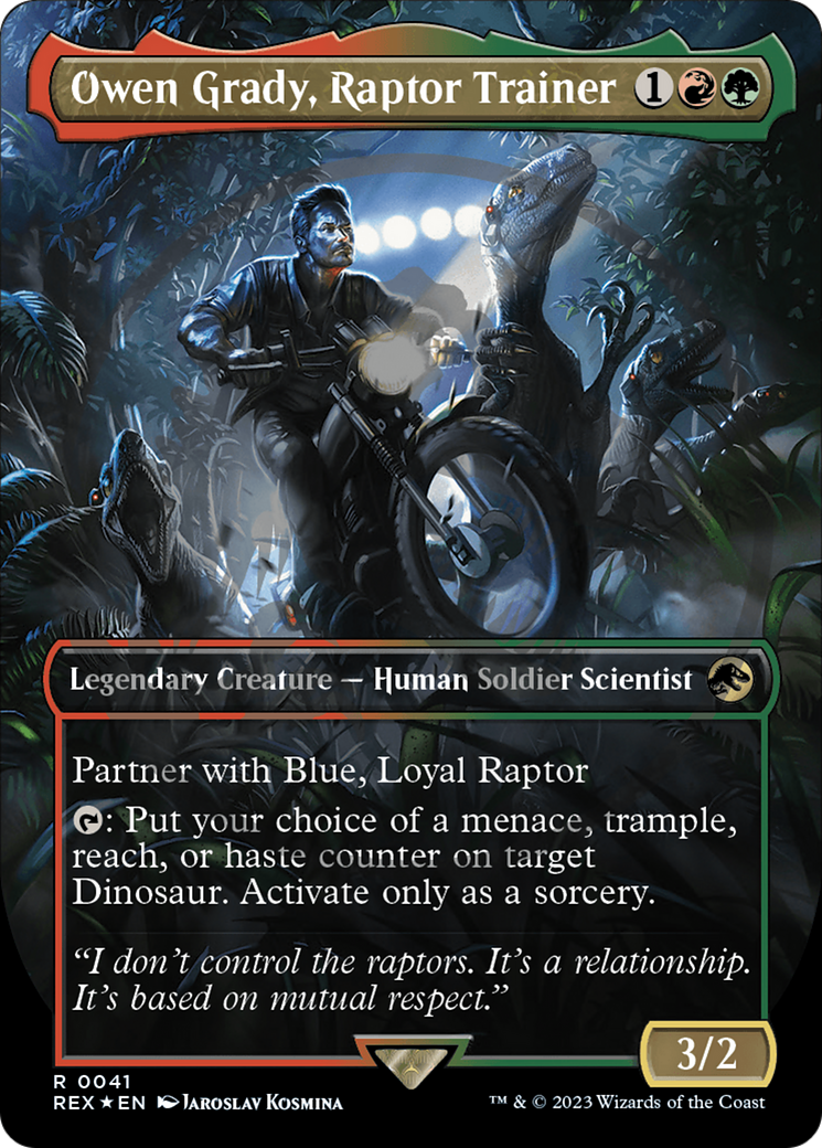 Owen Grady, Raptor Trainer (Emblem) (Borderless) [Jurassic World Collection Tokens] - The Mythic Store | 24h Order Processing