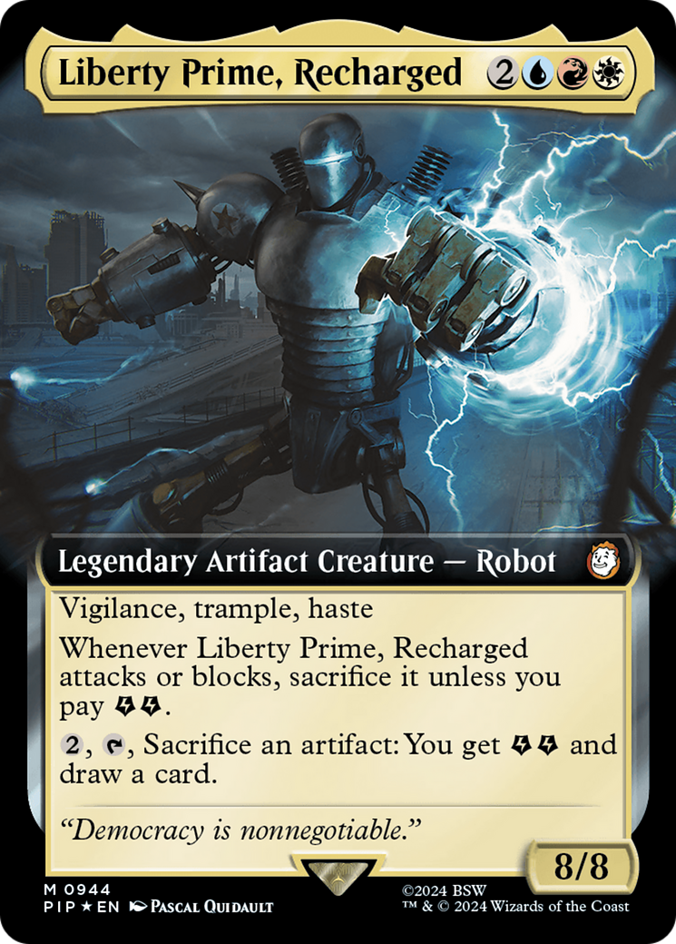 Liberty Prime, Recharged (Extended Art) (Surge Foil) [Fallout] - The Mythic Store | 24h Order Processing