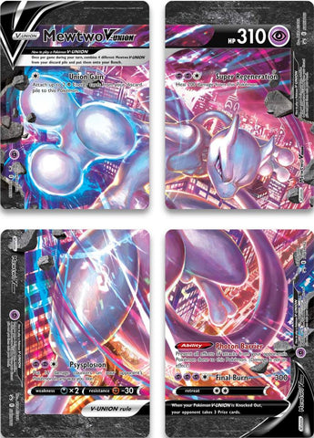 Mewtwo V-Union (Set of 4) [Sword & Shield: Black Star Promos] - The Mythic Store | 24h Order Processing