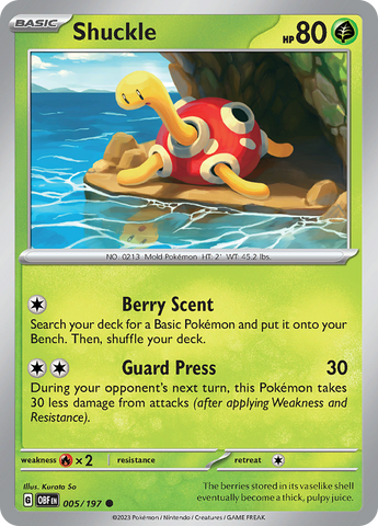 Shuckle (005/197) [Scarlet & Violet: Obsidian Flames] - The Mythic Store | 24h Order Processing