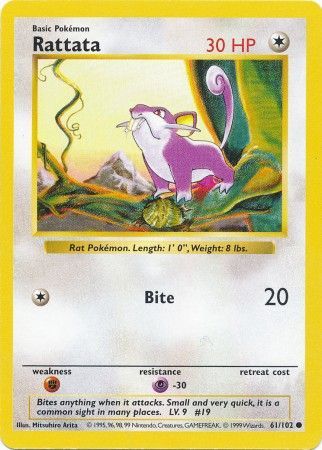 Rattata (61/102) [Base Set Shadowless Unlimited] - The Mythic Store | 24h Order Processing