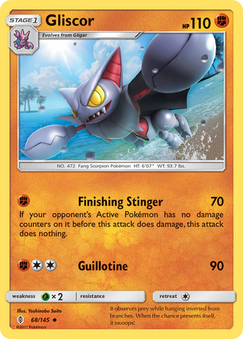 Gliscor (68/145) [Sun & Moon: Guardians Rising] - The Mythic Store | 24h Order Processing