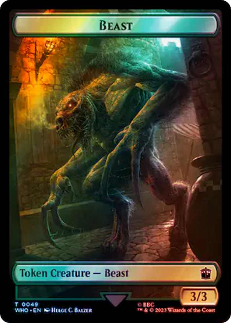 Soldier // Beast Double-Sided Token (Surge Foil) [Doctor Who Tokens] - The Mythic Store | 24h Order Processing