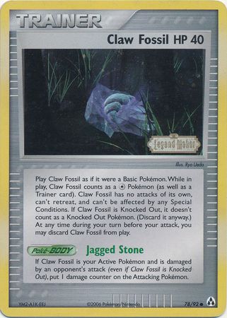 Claw Fossil (78/92) (Stamped) [EX: Legend Maker] - The Mythic Store | 24h Order Processing