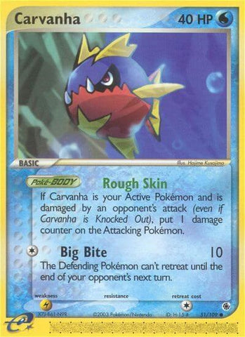 Carvanha (51/109) [EX: Ruby & Sapphire] - The Mythic Store | 24h Order Processing