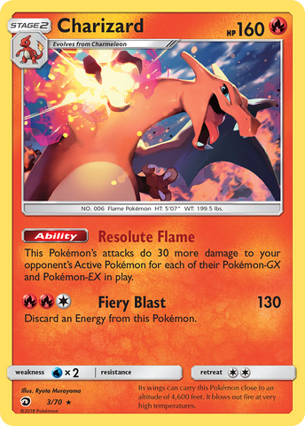 Charizard (3/70) [Sun & Moon: Dragon Majesty] - The Mythic Store | 24h Order Processing