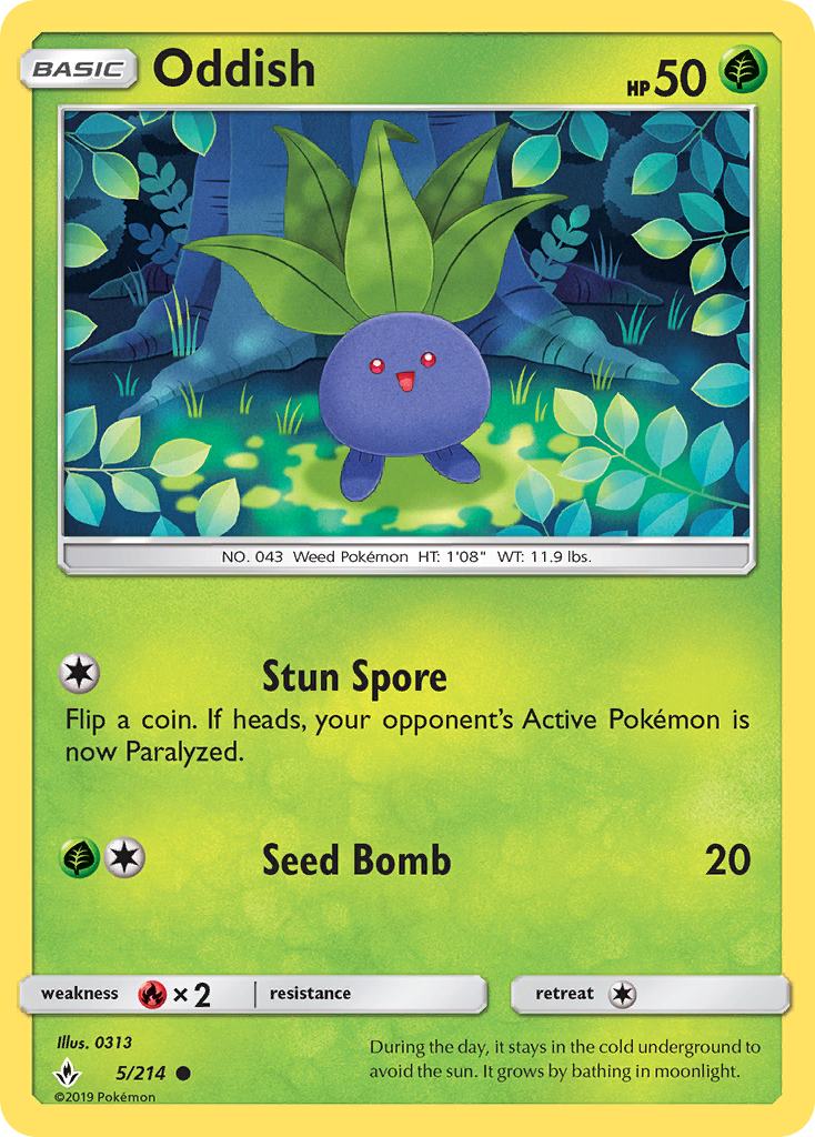 Oddish (5/214) [Sun & Moon: Unbroken Bonds] - The Mythic Store | 24h Order Processing