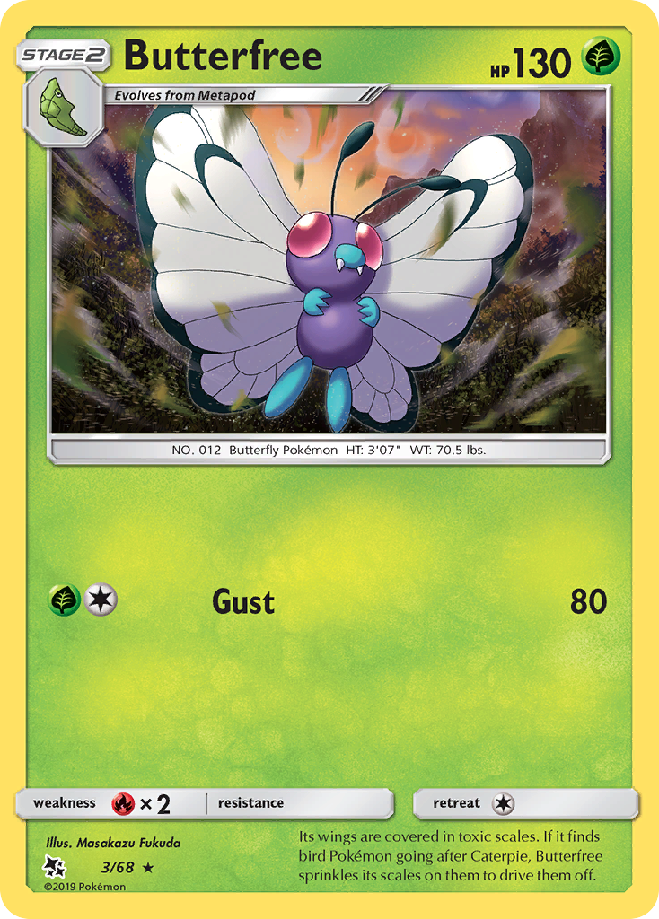 Butterfree (3/68) [Sun & Moon: Hidden Fates] - The Mythic Store | 24h Order Processing