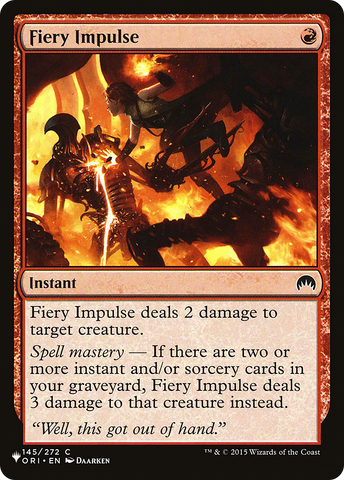 Fiery Impulse [The List] - The Mythic Store | 24h Order Processing