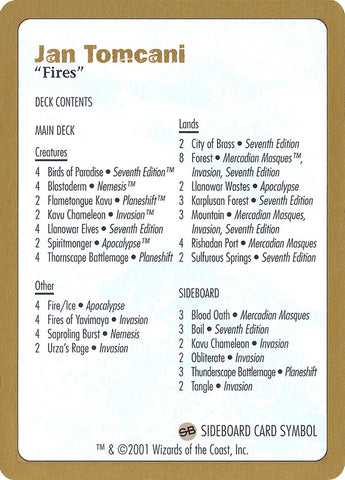Jan Tomcani Decklist [World Championship Decks 2001] - The Mythic Store | 24h Order Processing
