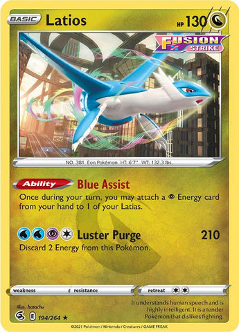 Latios (194/264) [Sword & Shield: Fusion Strike] - The Mythic Store | 24h Order Processing