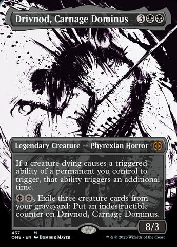 Drivnod, Carnage Dominus (Borderless Ichor Step-and-Compleat Foil) [Phyrexia: All Will Be One] - The Mythic Store | 24h Order Processing