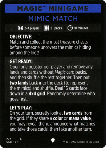 Mimic Match (Magic Minigame) [Commander Legends: Battle for Baldur's Gate Minigame] - The Mythic Store | 24h Order Processing