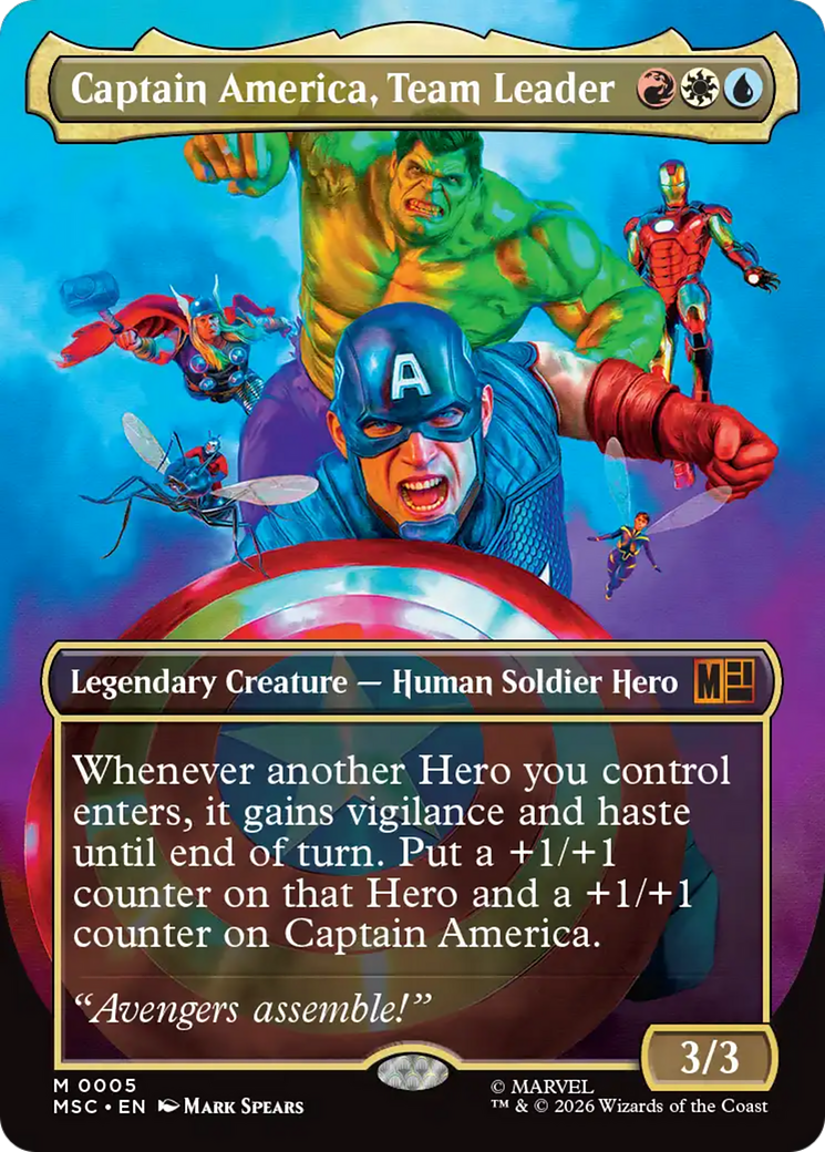 Captain America, Team Leader (Borderless) [Marvel Super Heroes Commander] - The Mythic Store | 24h Order Processing