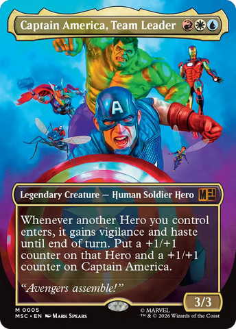 Captain America, Team Leader (Borderless) [Marvel Super Heroes Commander] - The Mythic Store | 24h Order Processing