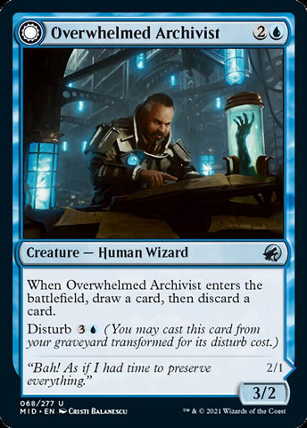 Overwhelmed Archivist // Archive Haunt [Innistrad: Midnight Hunt] - The Mythic Store | 24h Order Processing