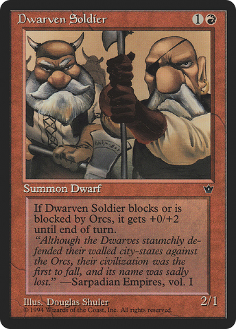 Dwarven Soldier (Douglas Shuler) [Fallen Empires] - The Mythic Store | 24h Order Processing