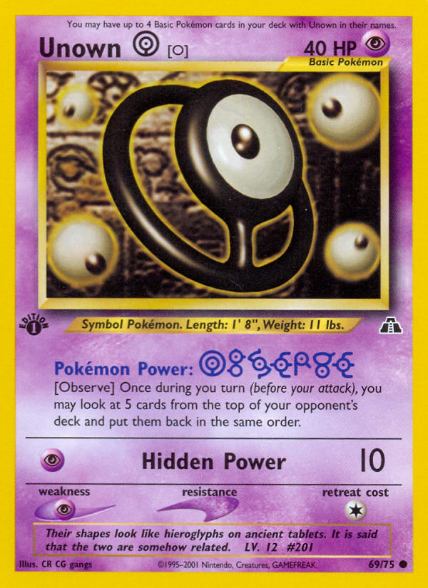 Unown [O] (69/75) [Neo Discovery 1st Edition] - The Mythic Store | 24h Order Processing