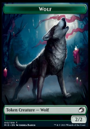 Wolf // Elemental Double-Sided Token [Innistrad: Midnight Hunt Tokens] - The Mythic Store | 24h Order Processing
