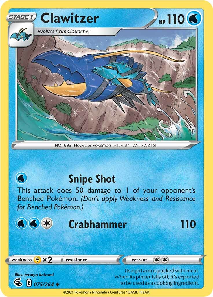 Clawitzer (075/264) [Sword & Shield: Fusion Strike] - The Mythic Store | 24h Order Processing