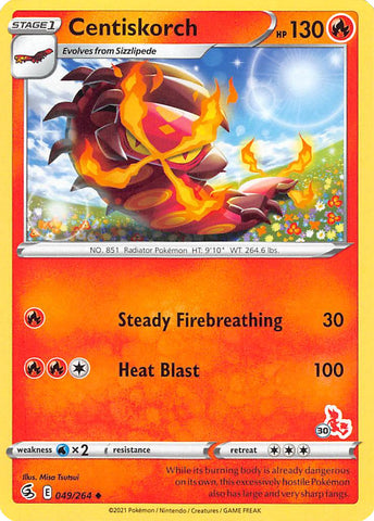 Centiskorch (49/264) (Cinderace Stamp #30) [Battle Academy 2022] - The Mythic Store | 24h Order Processing