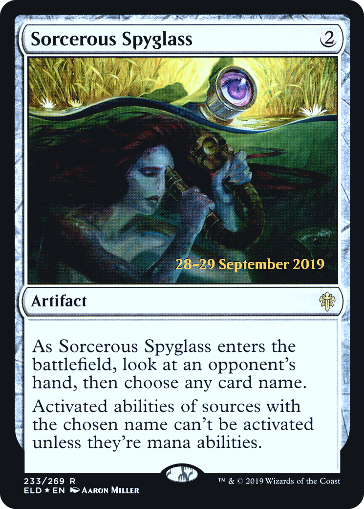 Sorcerous Spyglass [Throne of Eldraine Prerelease Promos] - The Mythic Store | 24h Order Processing