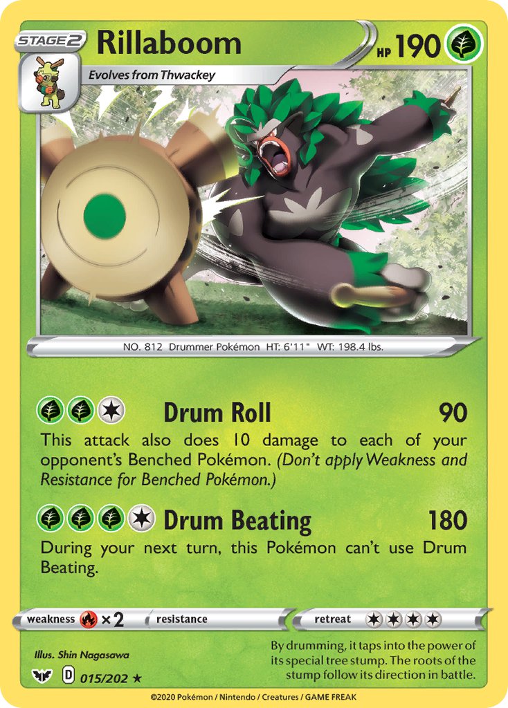 Rillaboom (015/202) (Cracked Ice Holo) (Theme Deck Exclusive) [Sword & Shield: Base Set] - The Mythic Store | 24h Order Processing