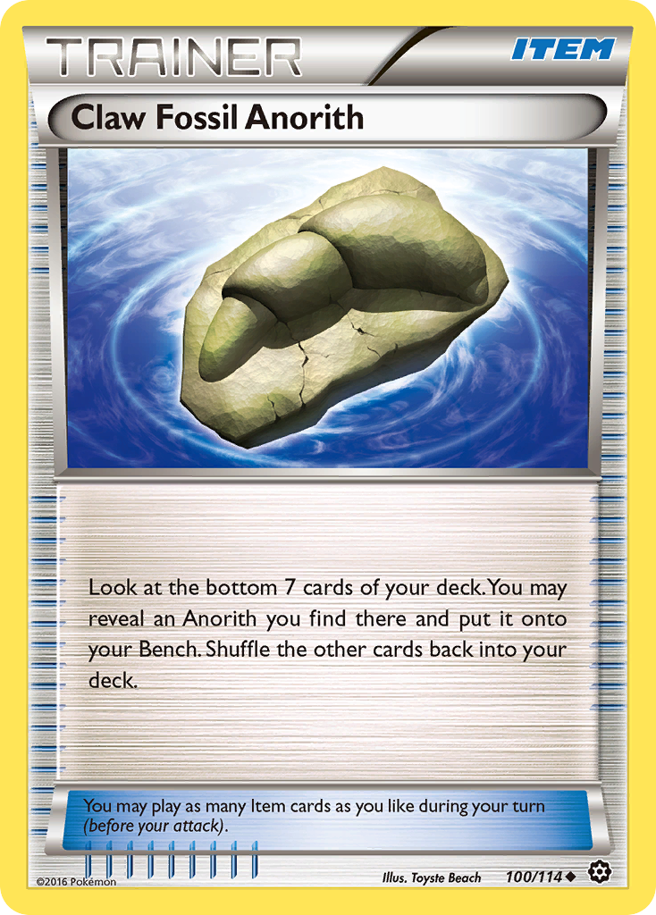 Claw Fossil Anorith (100/114) [XY: Steam Siege] - The Mythic Store | 24h Order Processing