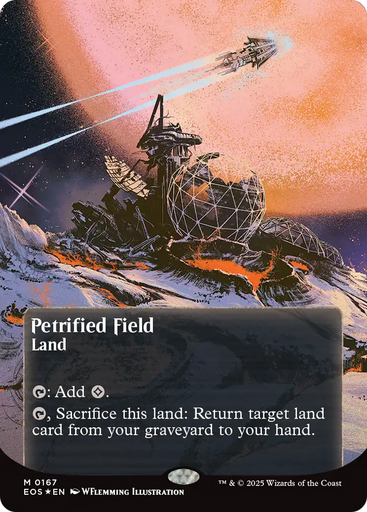 Petrified Field (0167) (Borderless) (Galaxy Foil) [Edge of Eternities: Stellar Sights] - The Mythic Store | 24h Order Processing