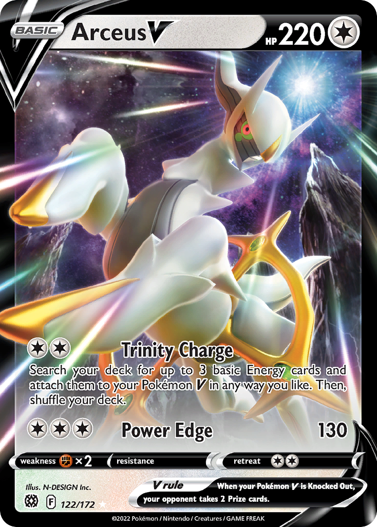 Arceus V (122/172) (Metal Card) [Sword & Shield: Brilliant Stars] - The Mythic Store | 24h Order Processing