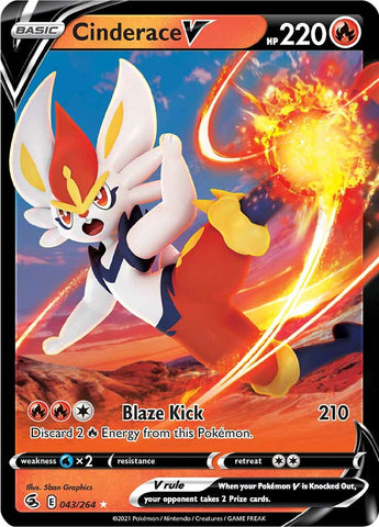 Cinderace V (043/264) [Sword & Shield: Fusion Strike] - The Mythic Store | 24h Order Processing