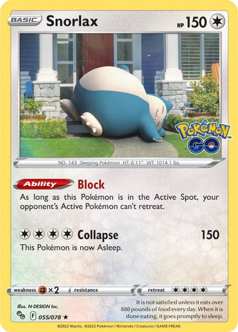 Snorlax (055/078) [Pokémon GO] - The Mythic Store | 24h Order Processing