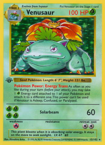 Venusaur (15/102) (Shadowless) [Base Set 1st Edition] - The Mythic Store | 24h Order Processing