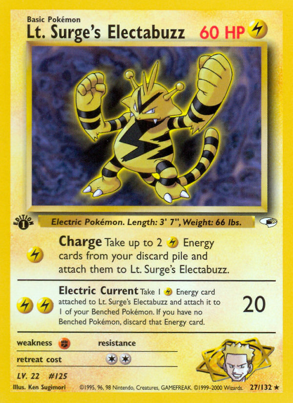 Lt. Surge's Electabuzz (27/132) [Gym Heroes 1st Edition] - The Mythic Store | 24h Order Processing