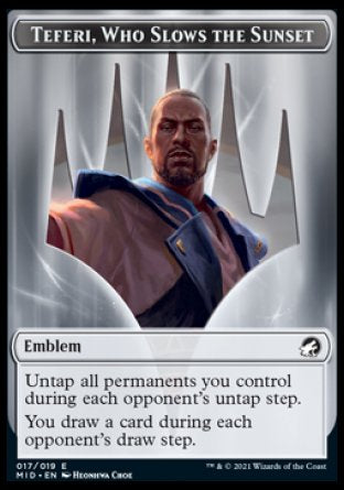 Wolf // Teferi, Who Slows the Sunset Emblem Double-Sided Token [Innistrad: Midnight Hunt Tokens] - The Mythic Store | 24h Order Processing