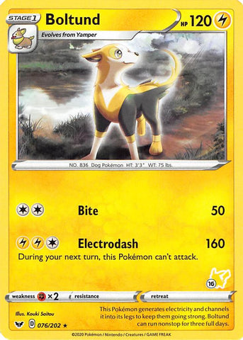 Boltund (076/202) (Pikachu Stamp #16) [Battle Academy 2022] - The Mythic Store | 24h Order Processing