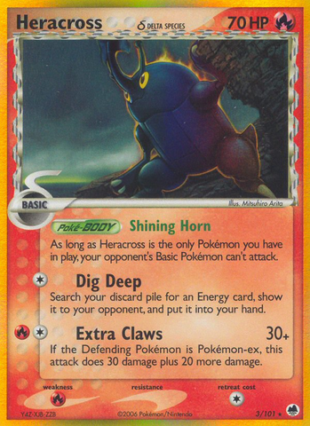 Heracross (3/101) (Delta Species) [EX: Dragon Frontiers] - The Mythic Store | 24h Order Processing