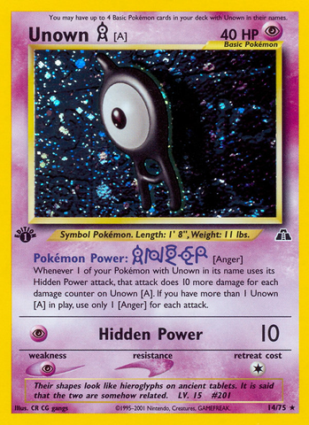 Unown [A] (14/75) [Neo Discovery 1st Edition] - The Mythic Store | 24h Order Processing