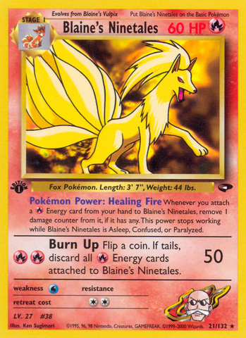 Blaine's Ninetales (21/132) [Gym Challenge 1st Edition] - The Mythic Store | 24h Order Processing