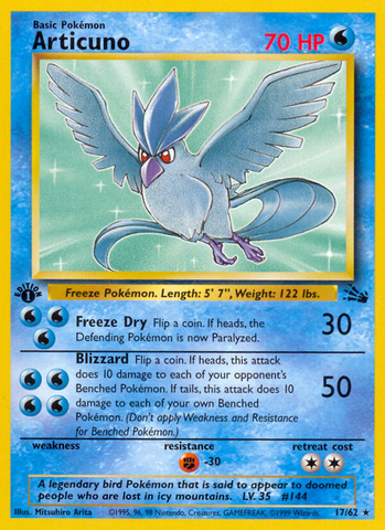Articuno (17/62) [Fossil 1st Edition] - The Mythic Store | 24h Order Processing