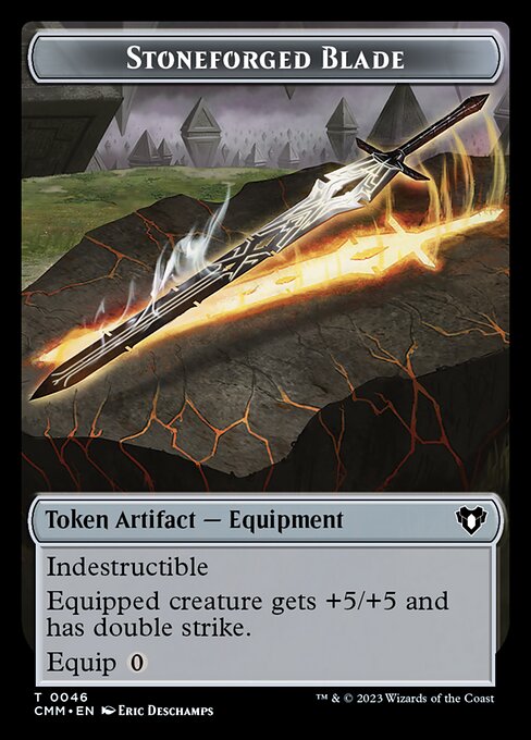 Spirit (0039) // Stoneforged Blade Double-Sided Token [Commander Masters Tokens] - The Mythic Store | 24h Order Processing