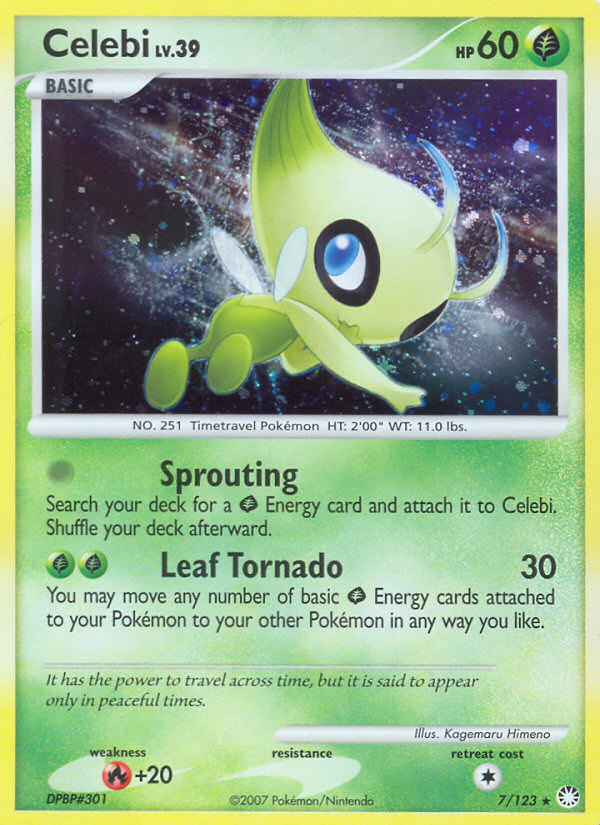 Celebi (7/123) [Diamond & Pearl: Mysterious Treasures] - The Mythic Store | 24h Order Processing