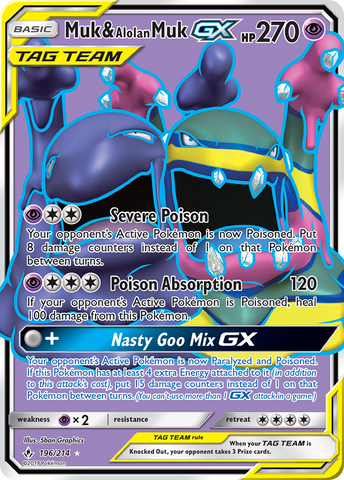 Muk & Alolan Muk GX (196/214) [Sun & Moon: Unbroken Bonds] - The Mythic Store | 24h Order Processing