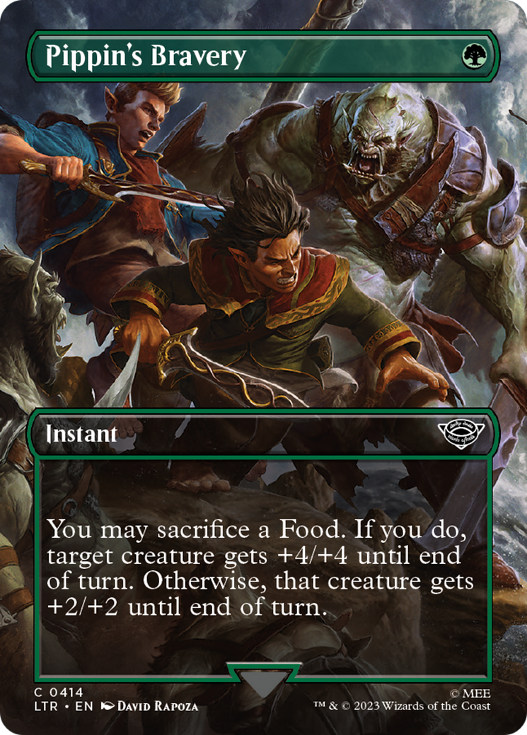 Pippin's Bravery (Borderless Alternate Art) [The Lord of the Rings: Tales of Middle-Earth] - The Mythic Store | 24h Order Processing