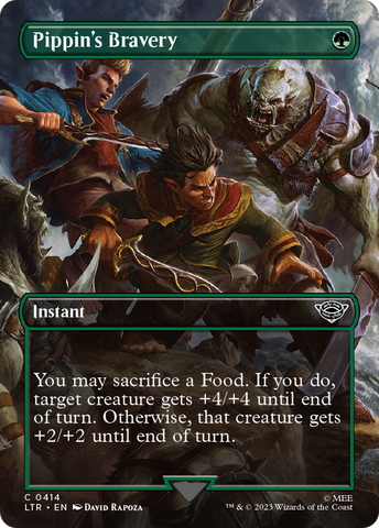 Pippin's Bravery (Borderless Alternate Art) [The Lord of the Rings: Tales of Middle-Earth] - The Mythic Store | 24h Order Processing