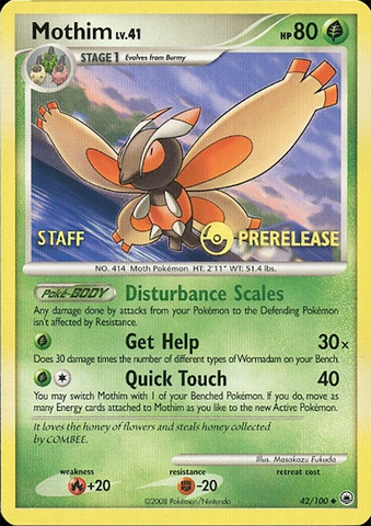 Mothim (42/100) (Staff Prerelease Promo) [Diamond & Pearl: Majestic Dawn] - The Mythic Store | 24h Order Processing