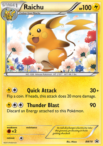 Raichu (BW78) [Black & White: Black Star Promos] - The Mythic Store | 24h Order Processing