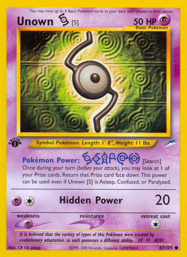 Unown [S] (87/105) [Neo Destiny 1st Edition] - The Mythic Store | 24h Order Processing