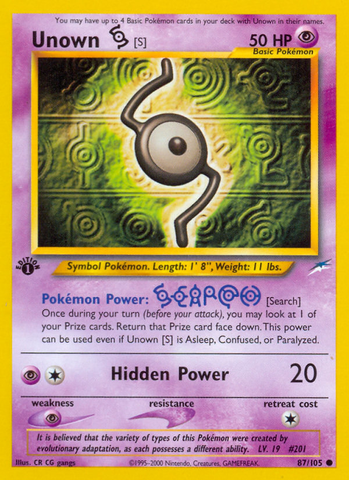 Unown [S] (87/105) [Neo Destiny 1st Edition] - The Mythic Store | 24h Order Processing